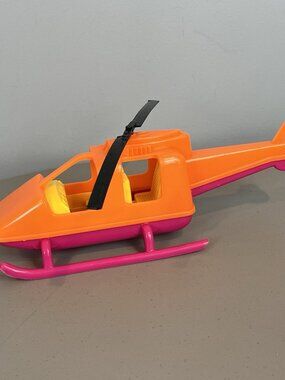 Toy Helicopter American Plastic Toys #0870 Vehicle Toy Orange Yellow Pink